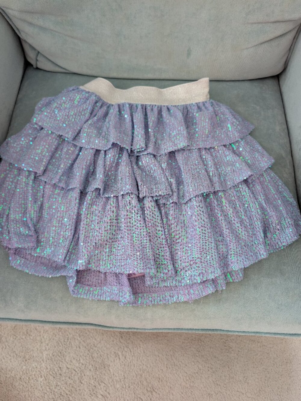 Sparkle Tiered Lavender Skort with Shimmer Waistband